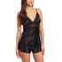2pcs Set Sexy Women Satin Lace Sleepwear Babydoll Lingerie Nightdress Pajamas