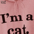 Dotfashion Slogan Print Front Cat Ear Marled Cute Top Autumn Pink Woman Hoodie Sweatshirt 2017 Long Sleeve Sweatshirt
