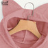 Dotfashion Slogan Print Front Cat Ear Marled Cute Top Autumn Pink Woman Hoodie Sweatshirt 2017 Long Sleeve Sweatshirt