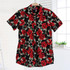 Dioufond Women Summer Tops Plus Size Short Sleeve Shirt Beach Cotton Floral Blouse Turn Down Collar Shirt Blusa Women Casual Top