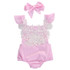 Cute Newborn Infant Baby Girls Clothes Pink Lace Floral Bodysuit Outfits Sunsuit 0-18M