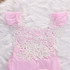 Cute Newborn Infant Baby Girls Clothes Pink Lace Floral Bodysuit Outfits Sunsuit 0-18M