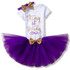 Infant Baby Flower Girl 1st One Birthday Outfits Romper Tutu Dress Kids Party Clothes For Girls Bebes Set Toddler Child Clothing
