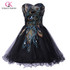 2017 Designer Short Black White Peacock Cocktail Dresses Mini Ball Gown knee length Homecoming Party Dresses Coctail dress 4975
