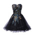 2017 Designer Short Black White Peacock Cocktail Dresses Mini Ball Gown knee length Homecoming Party Dresses Coctail dress 4975
