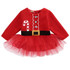 Newborn Baby Festival Dress Baby Girl Long Sleeve Christmas Santa Claus Tulle Dress Outfits Costume
