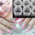 New 12pcs/pack transparent powder paillette rhinestone nail bottle plastic nail art storage container box Nail Art Accessories
