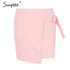 Simplee suede leather pencil skirt High waist lining skirt womens Zipper bodycon sexy short mini asymmetrical skirt summer