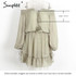 Simplee Short chiffon vintage dress women Off shoulder long sleeve beach summer dress Ruffle sexy dress new year vestido