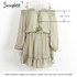 Simplee Short chiffon vintage dress women Off shoulder long sleeve beach summer dress Ruffle sexy dress new year vestido