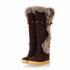 Karinluna Fashion Women Knee High Boots Hidden Wedges Faux Rabbit Fur Upper Platform Winter Fur Shoes Buckle Warm Snow Boots