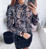2018 New Fashion women sexy chiffon blouses mid sleeves casual printed shirts ladies loose tops