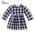 Pudcoco Casual Newborn Girl Princess Dress Kids Plaid Baby Party Wedding Pageant Formal Tutu Dresses Cotton 0-24M