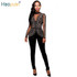Autumn Long Sleeve Rompers Womens Jumpsuit One Pieces Full Backless Bodysuits Combinaison Femme Black Sexy Bodycon Jumpsuits