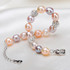 ASHIQI Real Natural multi Freshwater pearl bracelet , handmade crystal ball bracelets jewelry for women gift