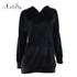 ArtSu Autumn Winter 2017 Women Velvet Hoodies Sweatshirt Casual Hoodie Long Sleeve Pocket Harajuku Oversized Hoody Top ASHO30015
