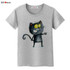 BGtomato Cartoon elegent black cat 3D T-shirt women super cute lovely girl's shirts Brand good quality casual tops summer tees