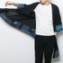 China style men's cotton linen trench jacket long kimono windbreaker coat male loose shawl cardigan coat