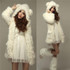2018 Autumn Winter Sweatshirt Women Coat Warm Fleece Jacket Lovely Bear Ear Casual Black White Hoodie Chaquetas Mujer Plus size