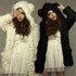 2018 Autumn Winter Sweatshirt Women Coat Warm Fleece Jacket Lovely Bear Ear Casual Black White Hoodie Chaquetas Mujer Plus size