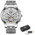 Men Watch Automatic Mechanical Tourbillon Watch Luxury Fashion Stainless Steel