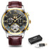Men Watch Automatic Mechanical Tourbillon Watch Luxury Fashion Stainless Steel