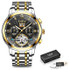 Men Watch Automatic Mechanical Tourbillon Watch Luxury Fashion Stainless Steel