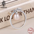 VOROCO 2017 Authentic 925 Sterling Silver Elegant Bow Natural Freshwater Pearl Rings for Women Ring Fine Jewelry VSR079