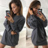 Autumn Winter Women Hoodies Sweatshirts Women Fashion Casual O neck Long Sleeve Pullover Tops Long Dress Women Tracksuits