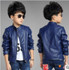 2018 Children Outerwear Spring &amp; Autumn New baby Boys PU Coats Faux Leather jacket children clothing top suit 100-160