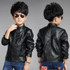 2018 Children Outerwear Spring &amp; Autumn New baby Boys PU Coats Faux Leather jacket children clothing top suit 100-160