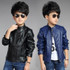 2018 Children Outerwear Spring &amp; Autumn New baby Boys PU Coats Faux Leather jacket children clothing top suit 100-160