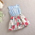 Girls Summer Dress Flower Sleeveless Denim Fashion Kids Bowknot Dress Girl Dress