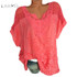 Laamei Women Lace Patchwork Blouse Shirt Casual Tops Sexy Short Sleeve White Blouse Ladies Summer Hollow Out Elegant Blouses