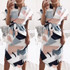 Laamei 2018 Summer Dress Women Fashion Print Bandage Elegant Cute Sashes Robes V-neck Sexy Slim Sheath Women Dresses Vestidos
