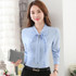 2016 Autumn OL elegant bow slim shirt women's long sleeve Formal chiffon blouse office ladies plus size fashion tops work wear