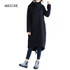 ARCSINX Plus Size Women BTS 2017 Autumn Winter Fleece Warm Women Hoodies Oversized Turtleneck Black Femlae Long Sweatshirts