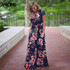 Aproms Sweet Floral Print Long Maxi Dress Women Fashion 2018 Short Sleeve Festival Party Dresses Female Tunic Dress Plus Size