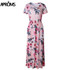 Aproms Sweet Floral Print Long Maxi Dress Women Fashion 2018 Short Sleeve Festival Party Dresses Female Tunic Dress Plus Size