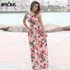 Aproms Sweet Floral Print Long Maxi Dress Women Fashion 2018 Short Sleeve Festival Party Dresses Female Tunic Dress Plus Size