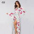 Aproms Flare Sleeve Wrap Tie Boho Long Maxi Dress Women Long Sleeve Flower Print Festival Day Dresses Female Loose Dress Vestido