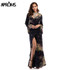 Aproms Flare Sleeve Wrap Tie Boho Long Maxi Dress Women Long Sleeve Flower Print Festival Day Dresses Female Loose Dress Vestido