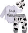 Baby Clothing Newborn Baby Girl Floral Clothes Jumpsuit Romper +Black Rose Pants Headband Outfit