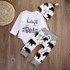 Baby Clothing Newborn Baby Girl Floral Clothes Jumpsuit Romper +Black Rose Pants Headband Outfit