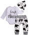 Baby Clothing Newborn Baby Girl Floral Clothes Jumpsuit Romper +Black Rose Pants Headband Outfit