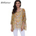 BHflutter 2018 Women Blouse Shirt Plus Size 4XL 5XL 6XL Batwing Sleeve Chiffon Tops Floral Print Casual Summer Blouses Blusas
