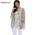 BHflutter 2018 Women Blouse Shirt Plus Size 4XL 5XL 6XL Batwing Sleeve Chiffon Tops Floral Print Casual Summer Blouses Blusas