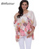 BHflutter 2018 Women Blouse Shirt Plus Size 4XL 5XL 6XL Batwing Sleeve Chiffon Tops Floral Print Casual Summer Blouses Blusas