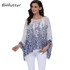 BHflutter 2018 Women Blouse Shirt Plus Size 4XL 5XL 6XL Batwing Sleeve Chiffon Tops Floral Print Casual Summer Blouses Blusas
