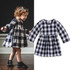 Kids Newborn Toddler Baby Girl Princess Dress Plaid Long Sleeve Pageant Wedding Party Mini Dress Gray 0-24M